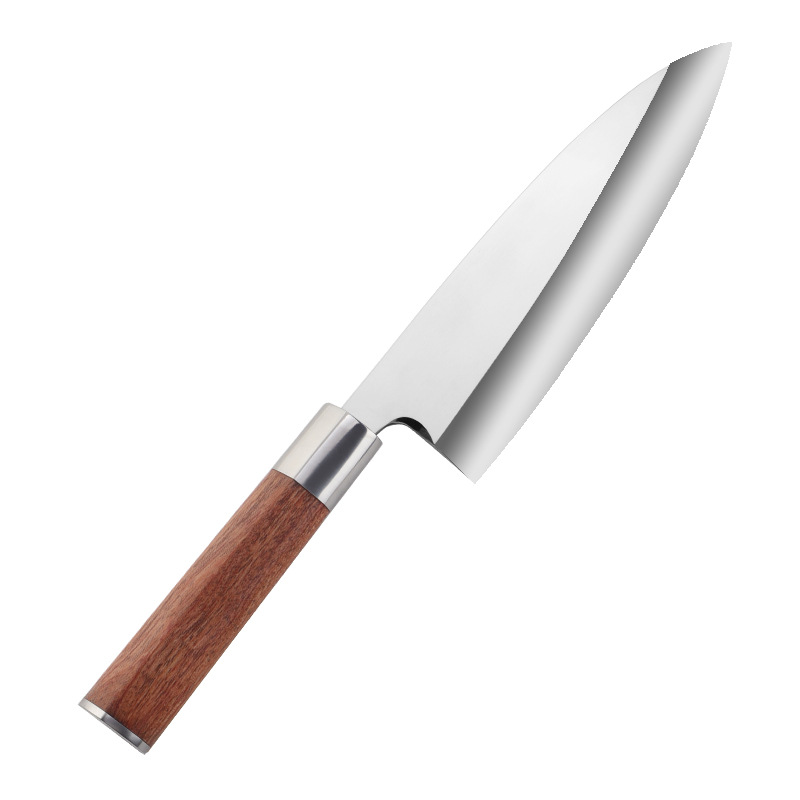 Factory hammer-patterned Japanese fish head knife, salmon products sashimi knife, knife-edge knife, wood fiber cooking knife, commercial Item Picture