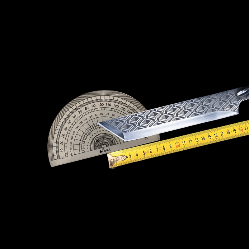 Longquan Xiake Tang kitchen knife, a high-carbon stainless steel forged cooking knife with a twisted handle, a raw fish knife, and a premium bone-removing knife Specification drawing