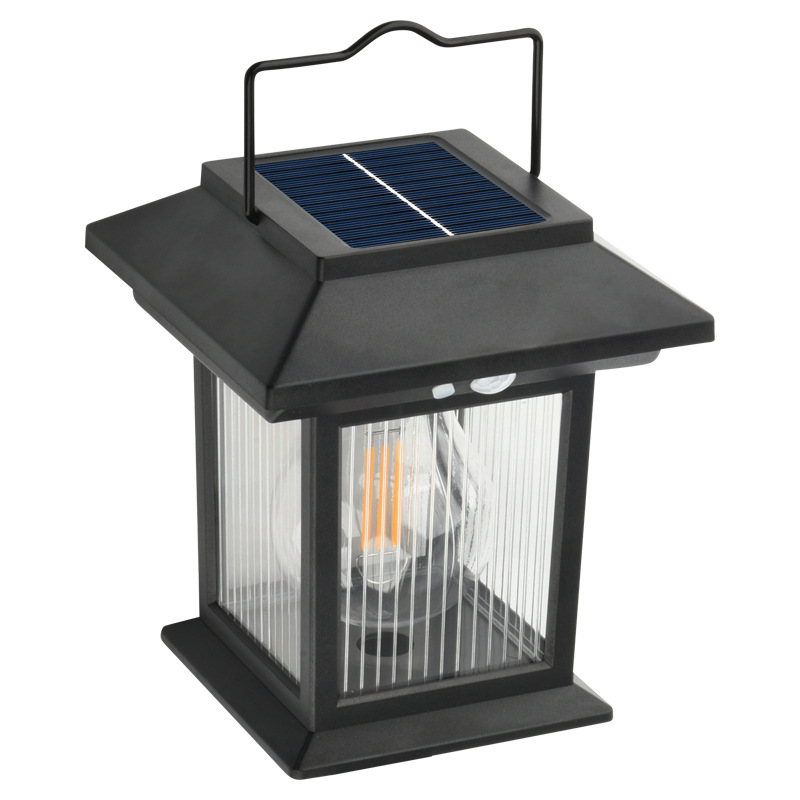 New solar lamps, outdoor garden lamps, street lamps, sensor rechargeable tungsten filament lamps, household wall lamps, garden ground socket lamps details Picture
