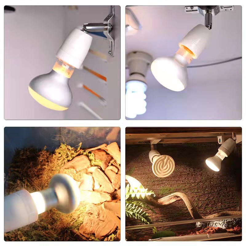 Pet tortoise box, reptile box, ceramic heating lamp stand, high-temperature resistant special universal E27 lamp socket, lamp base, lamp head wire Application Scenario