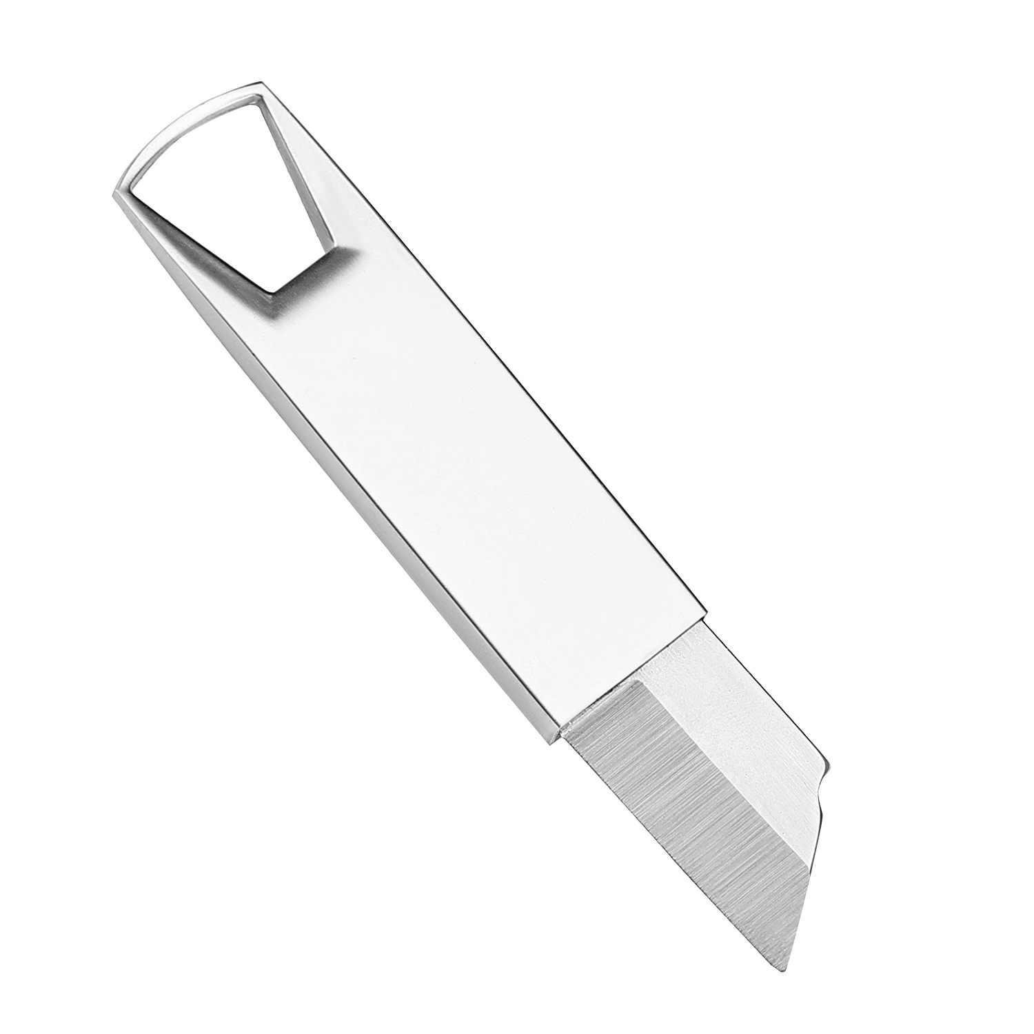 Mini knife, USB flash drive knife, folding push knife, portable keychain creative knife, portable sharp unboxing telescopic knife Item Picture
