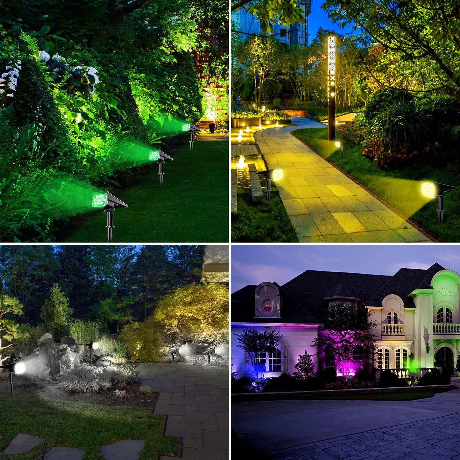 Cross-border solar lawn lights, LED waterproof outdoor spotlights, landscape garden, villa courtyard ground insertion tree lights Application Scenario