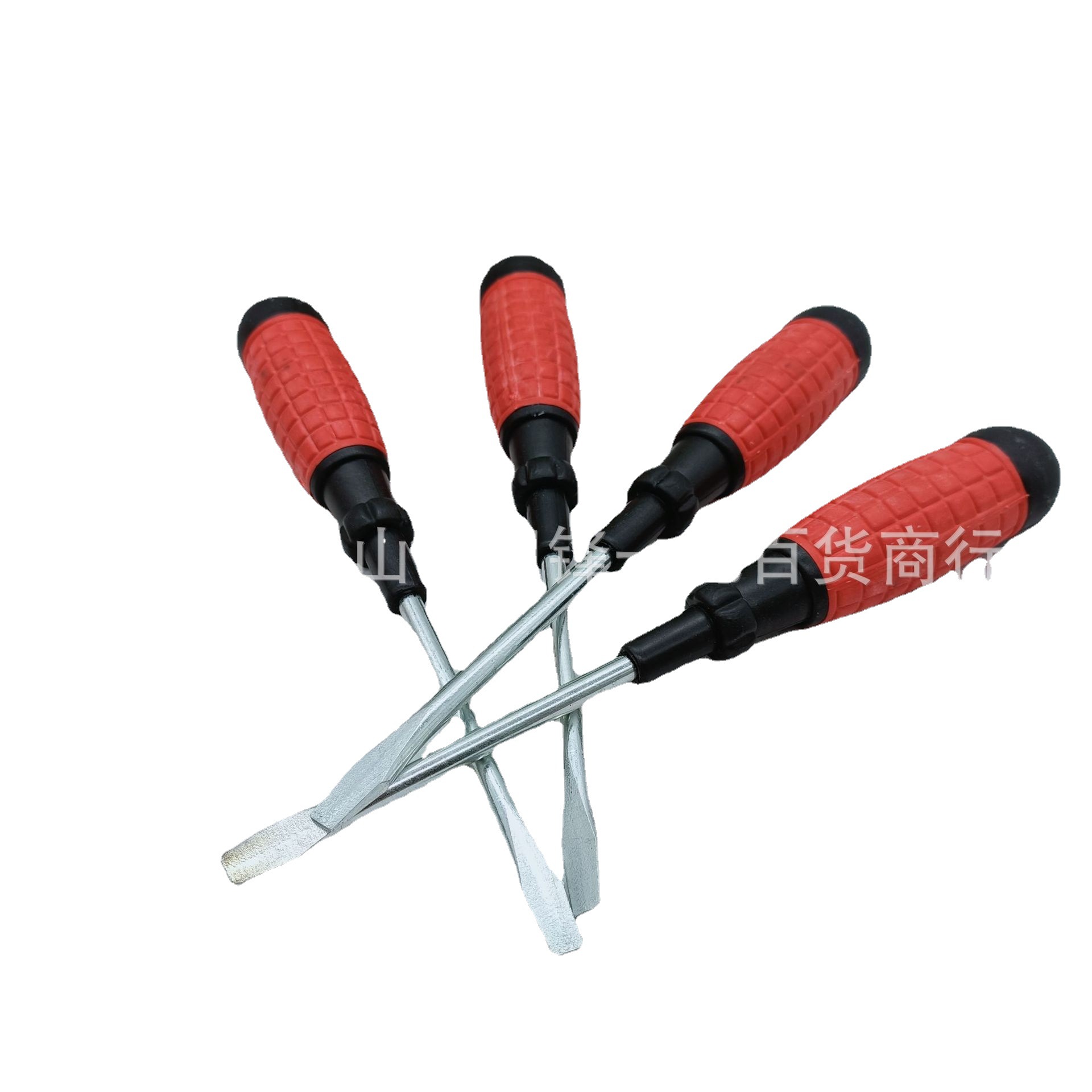 One-yuan 4-inch hand grenade screwdriver, plastic red handle screwdriver, flat-head screwdriver, one-yuan general merchandise wholesale Item Picture