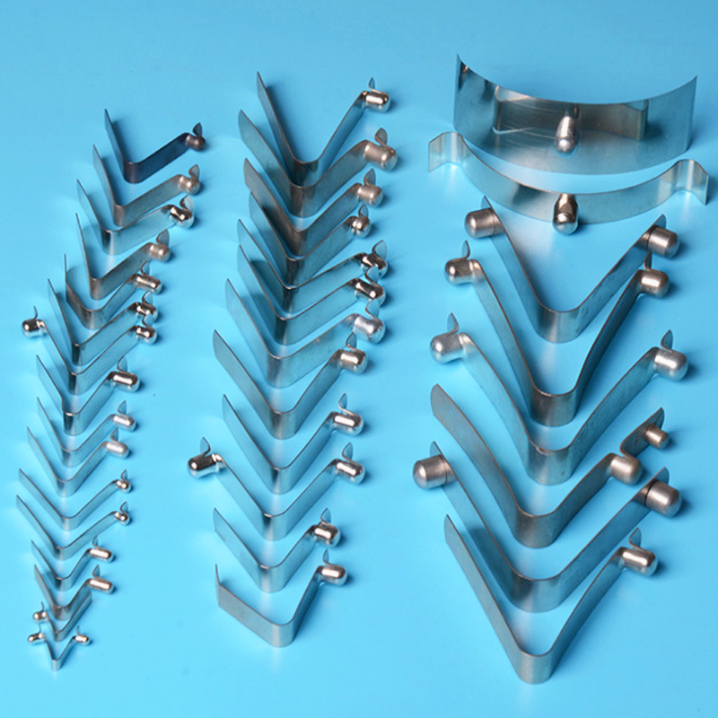Internal positioning V-shaped ball single and double head solid telescopic pipe positioning spring buckle telescopic frame metal accessory V-shaped spring piece full figure