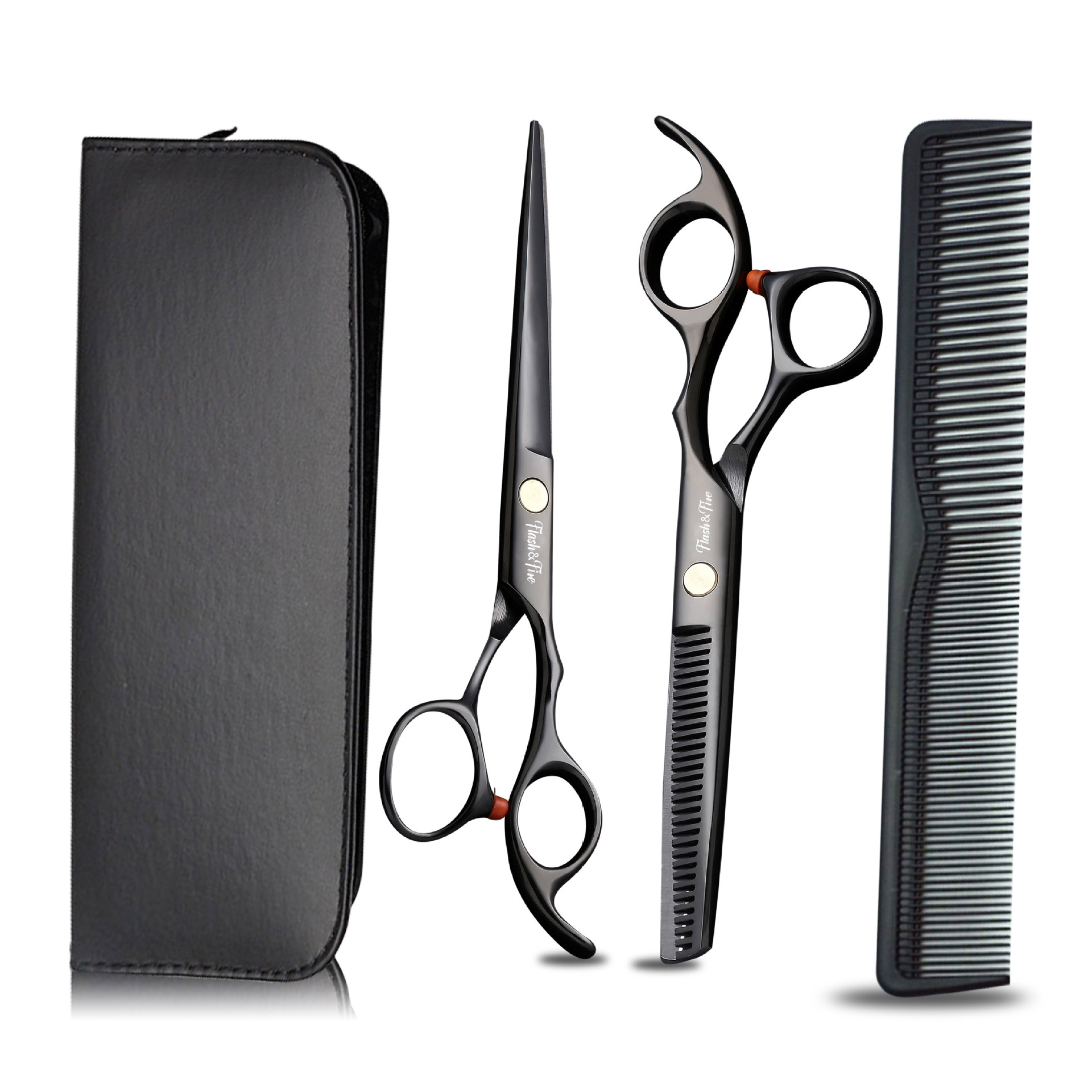Wholesale of black, colorful and blue professional hairdressing scissors and hair cutting scissors sets full figure