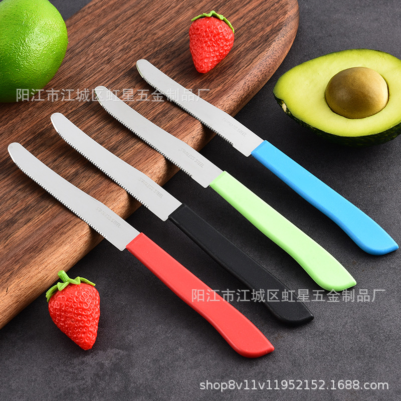 Stainless steel steak knife, serrated knife, Yangjiang factory direct sales, fruit knife wholesale, small knife, steak knife, Western cuisine knife details Picture