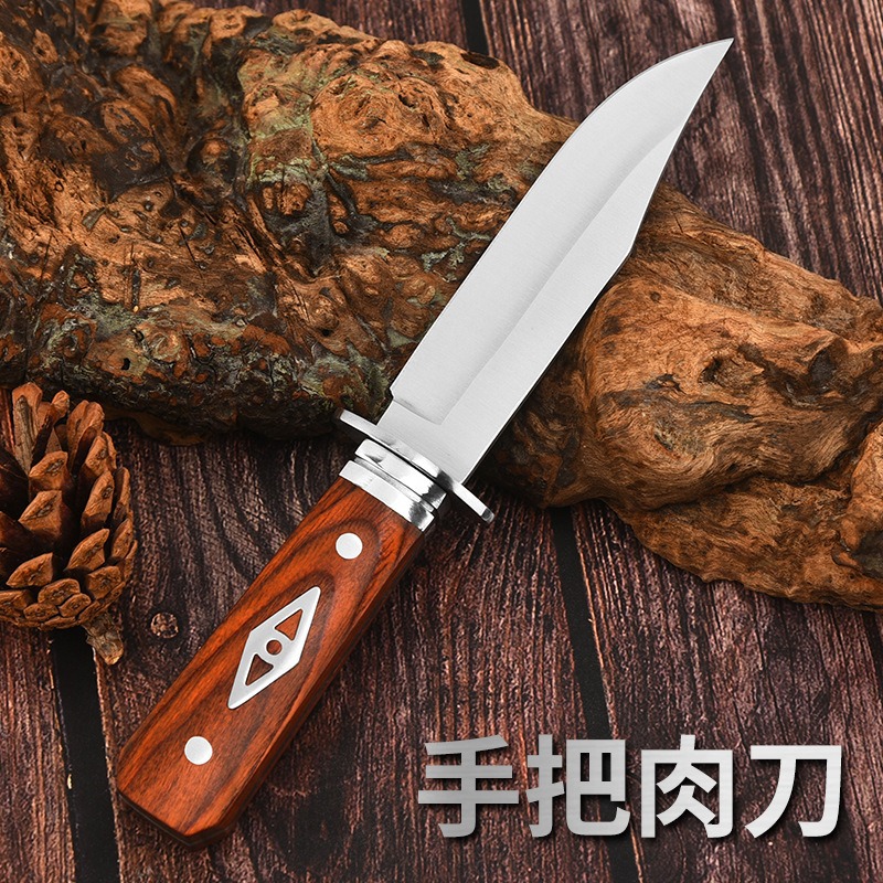 2025 New model knife, high-hardness steel outdoor knife, camping stainless steel multi-purpose modern and simple knife, solid wood wholesale details Picture
