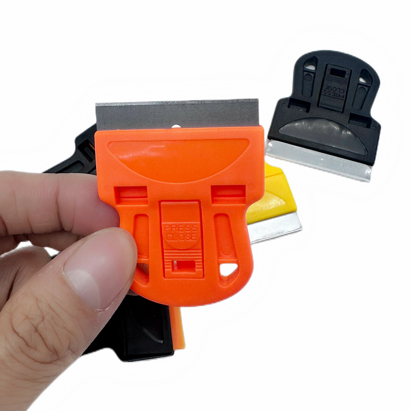Mini glue remover knife, car glass film application tool, stainless steel small scraper, mobile phone screen cleaning plastic scraper details Picture