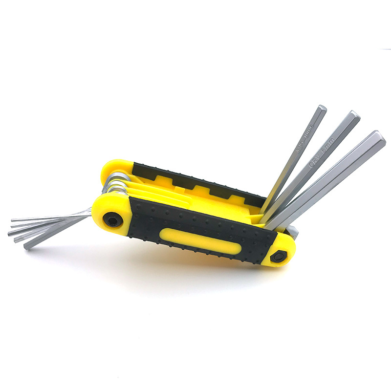 Folding hex socket flat-head wrench set, metric box hex socket wrench, hex screwdriver maintenance tool Application Scenario