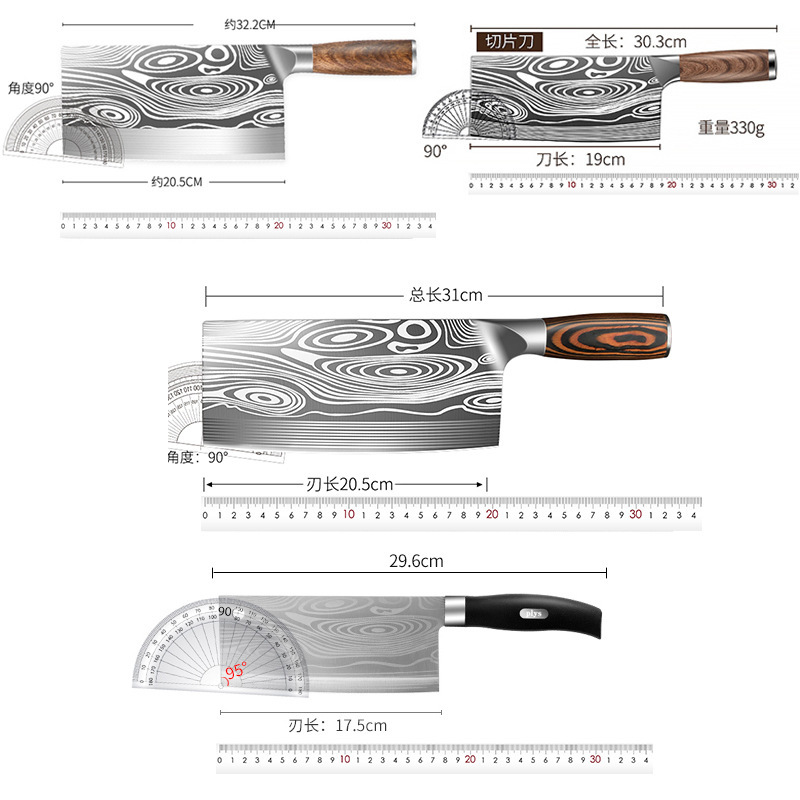German kitchen knives, household Damascus steel knives, special knives for kitchen chefs to cut meat, vegetables, bones and slices Item Picture