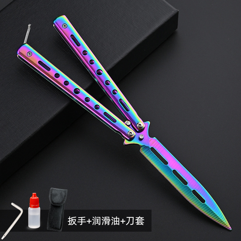 CSGO peripheral butterfly comb, uncut butterfly knife, all-steel folding knife, training hand-swinging fancy toys, playing with small knives undefined