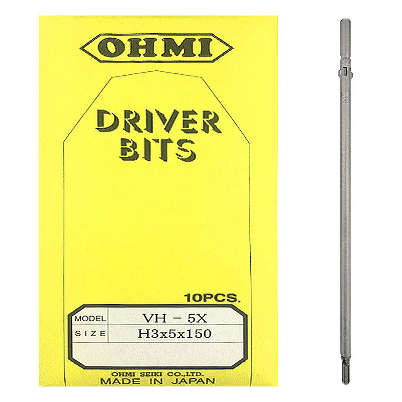Omi Seiki hexagon socket forged screwdriver bits VH-5X H2.5x5x100(3x20) H3x5x70 machine meter screws undefined