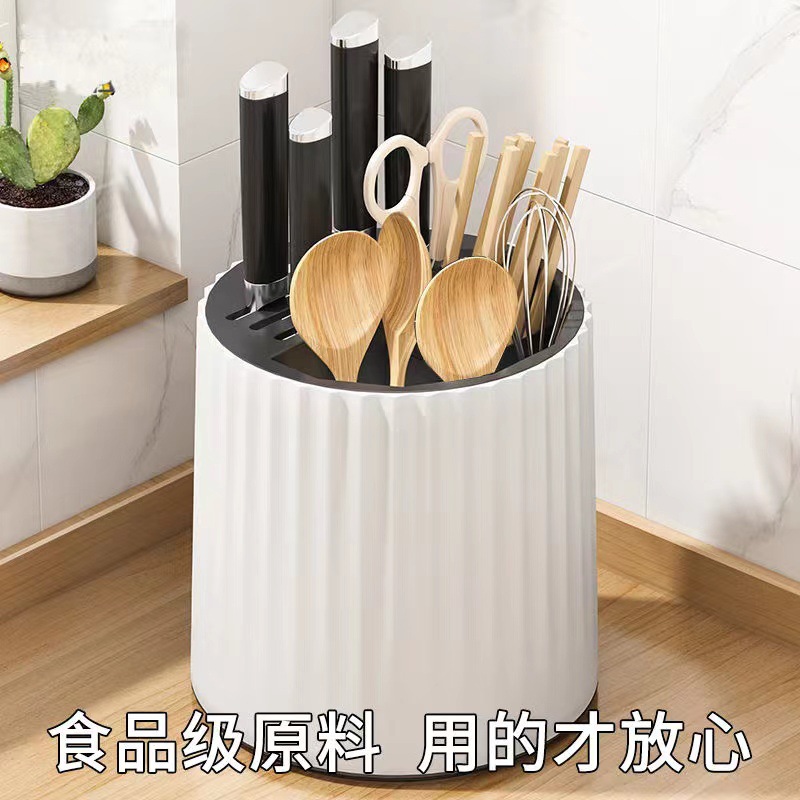The multi-functional rotatable knife rack, kitchen storage rack, chopstick storage cylinder, chopstick storage box and knife storage rack are all integrated details Picture