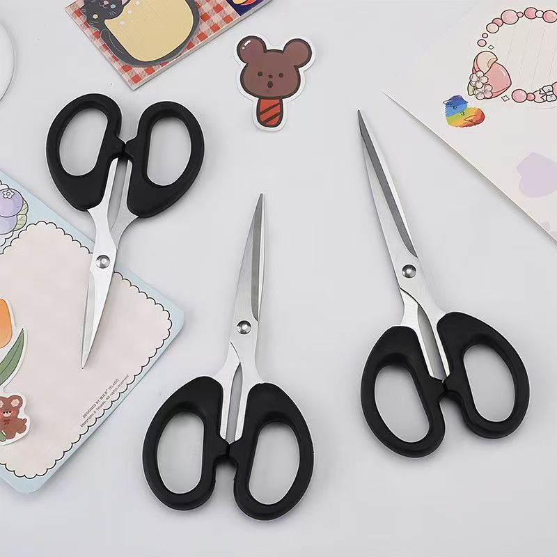 Wholesale stationery scissors, office and household sewing scissors, stainless steel student and children's safety scissors, hand-made portable scissors Specification drawing