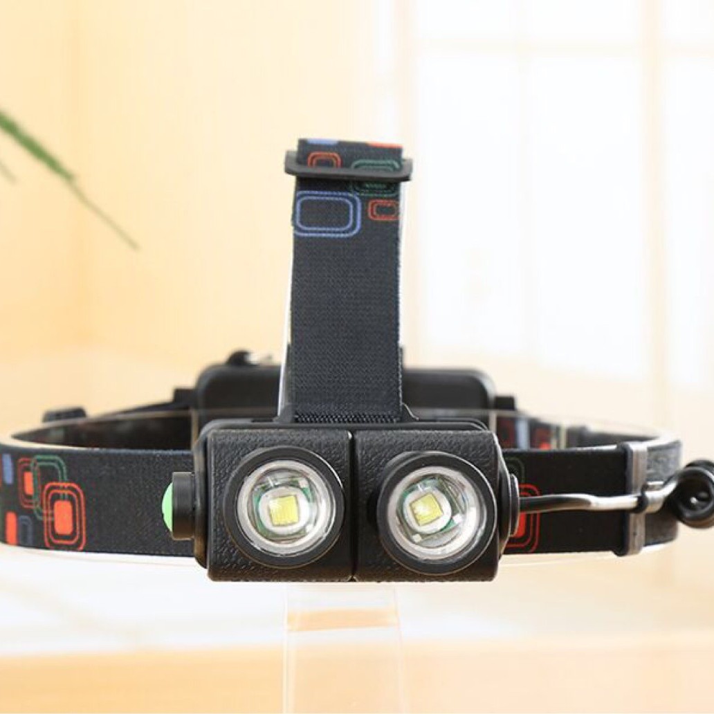 Outdoor mountain climbing LED headlamp, strong flashlight, long-range shooting, camping, fishing, waterproof and shockproof, high-power rechargeable headlamp full figure