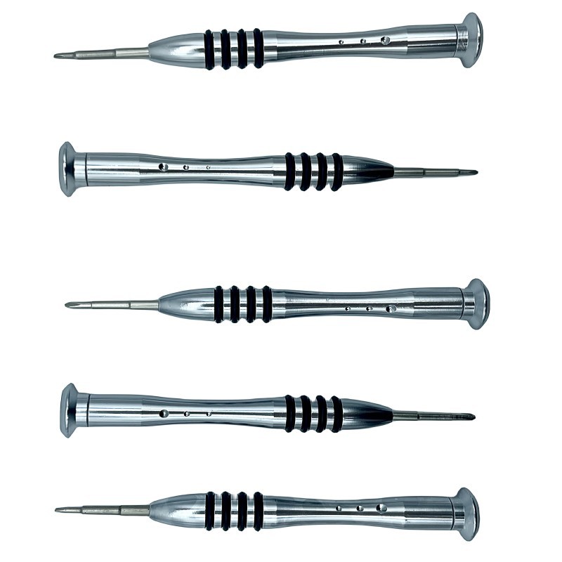 9-hole aluminum alloy manual screwdriver, 0.8 five-star 1.5 cross screw screwdriver, suitable for Apple, iphone, Android and Huawei Item Picture