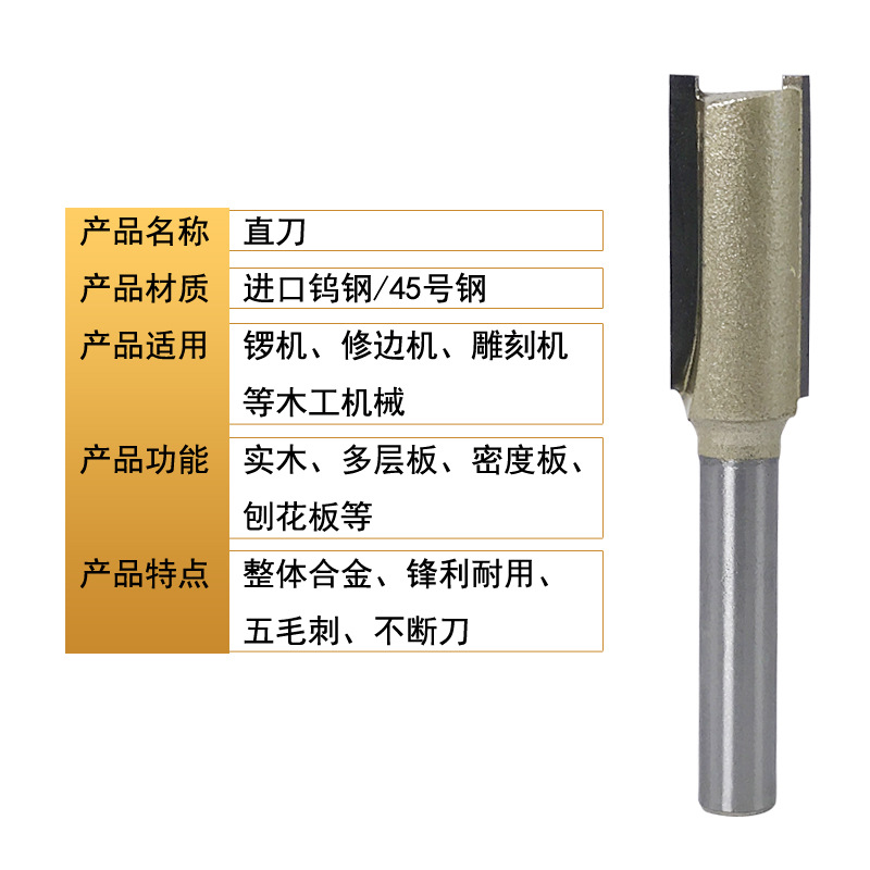 Straight knife woodworking milling cutter 11mm invisible two-in-one connecting piece grooving knife for wine cabinet 1/4 handle edge trimming machine double-edge knife Application Scenario
