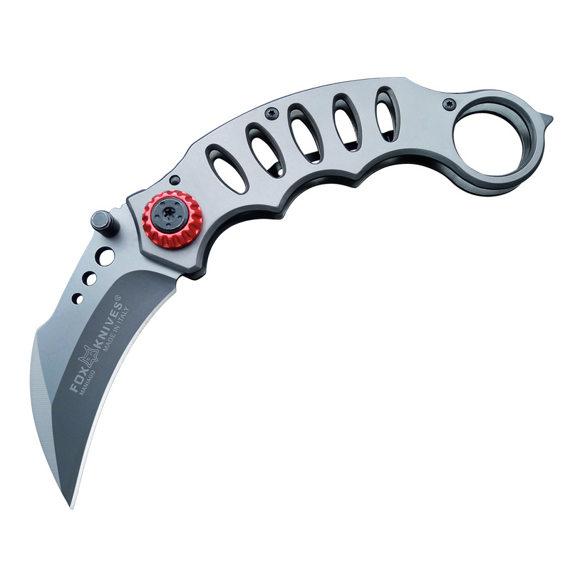 All-steel grey claw knife ring play tool, outdoor tactical knife, eagle claw vehicle-mounted emergency escape folding knife Item Picture