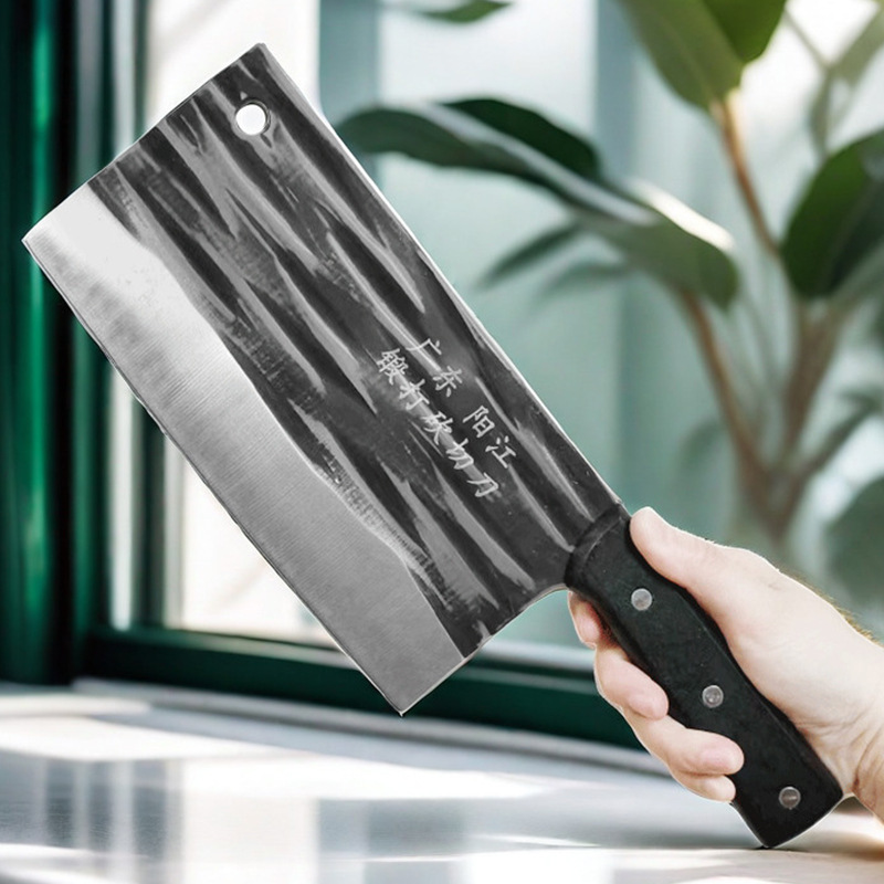 "20-yuan model kitchen knife for home use, stainless steel meat slicer, forged hammer-patterned bone-cutting knife manufacturer in stock. details Picture