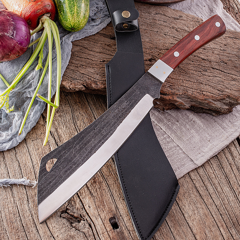 Outdoor firewood knife for cutting trees and bamboo, thickened knife for chopping bones, portable and portable outdoor knives full figure