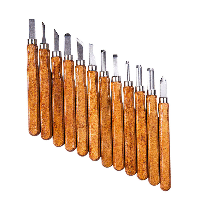 【 Sword 】SK2 Imitation rosewood 3-12 piece set Olive kernel Carving Knife, woodworking carving knife, hand carving tool Item Picture