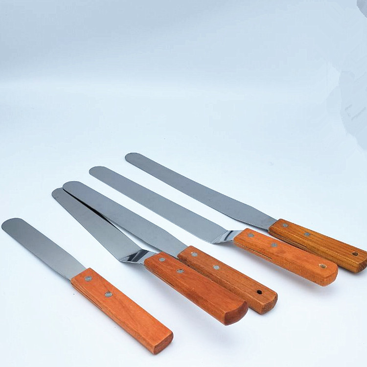 Cream spatula, woodblock cake knife, straight knife, crank pastry knife, oiling knife, scraper, spatula, kitchen tools Specification drawing