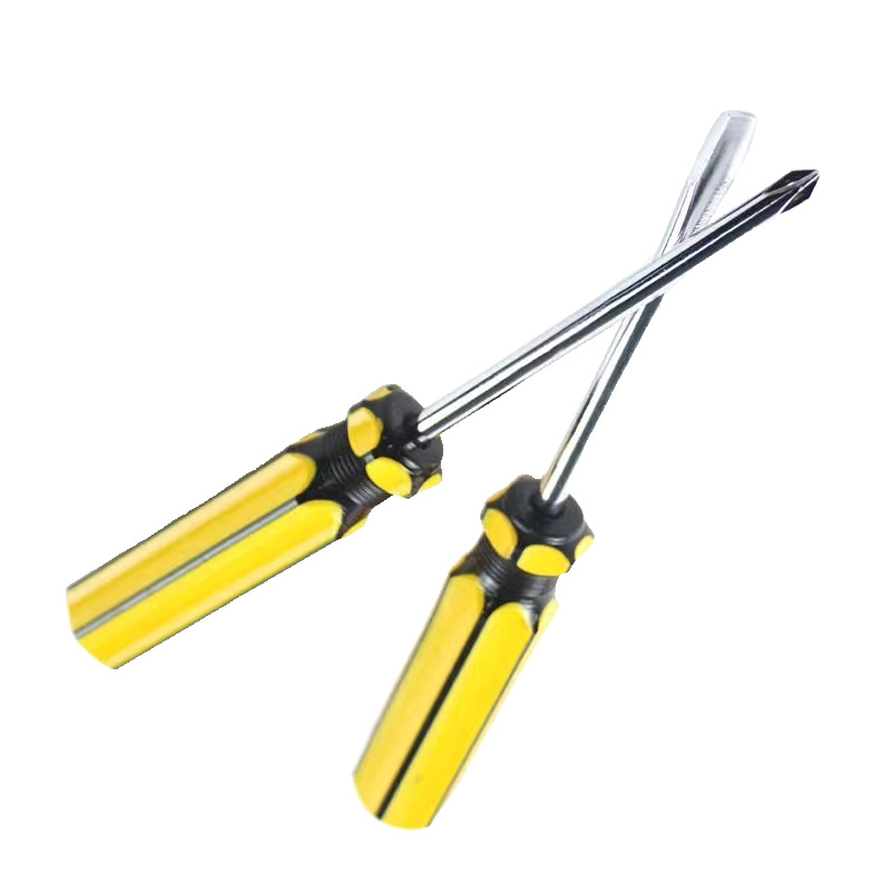 Wholesale carbon steel screwdrivers 5X75 cross-shaped, 3-inch yellow and black handle with magnetic household screwdriver Item Picture