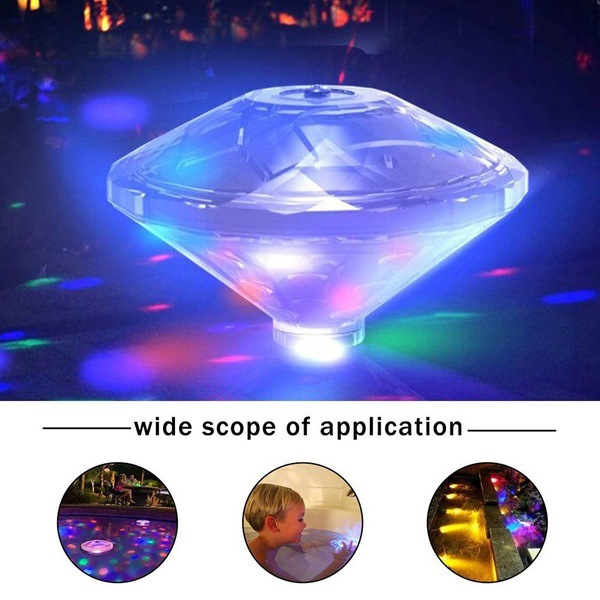 Swimming pool lights, diving lights, LED bathtub lights, bath lights, waterproof projection water, floating fish tank, fountain lights, dance table lamps details Picture
