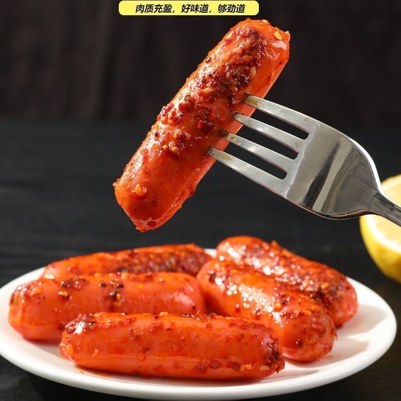 Spicy and crispy sausages, corn sausages, ham sausages, hot dogs, instant noodles, and small sausages as a snack details Picture
