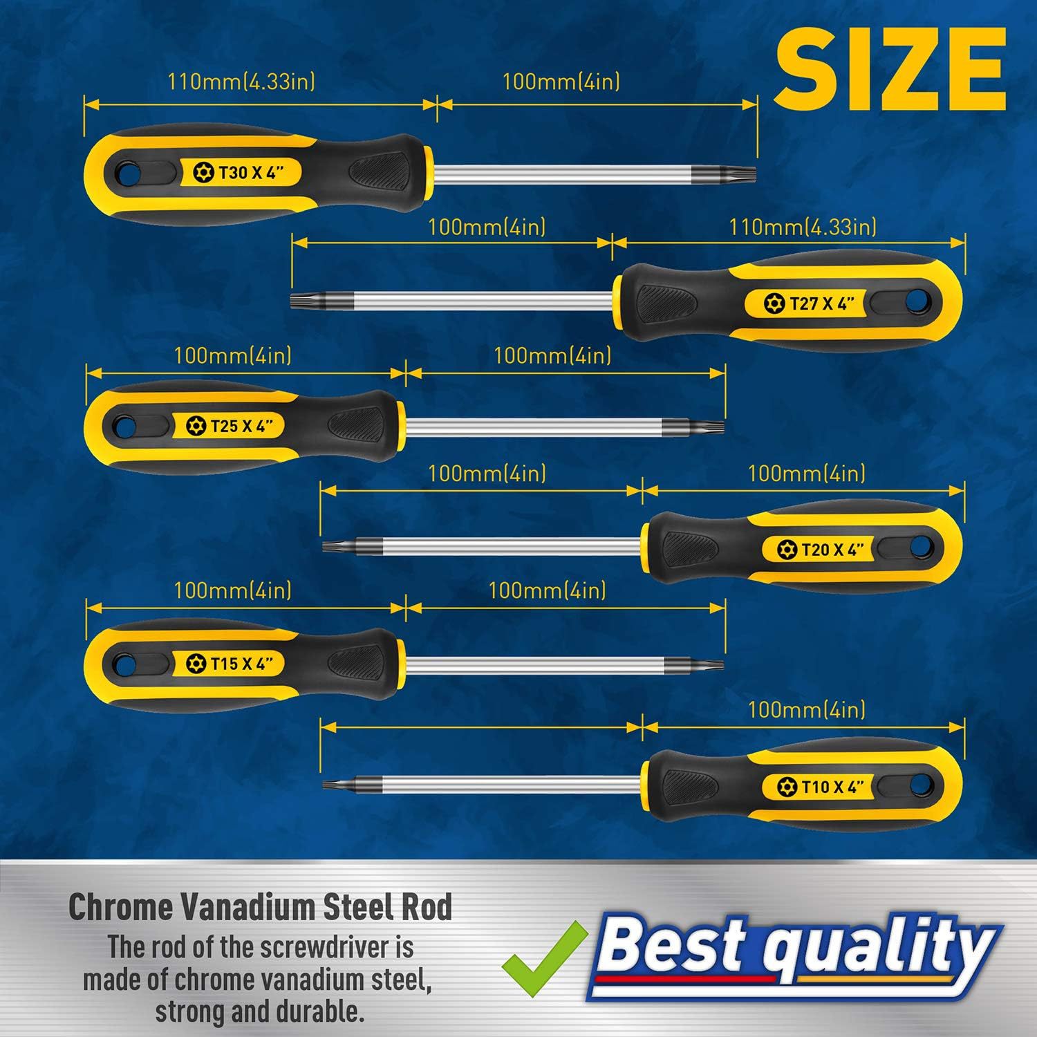 A 6-piece magnetic plum blossom screwdriver set, a safety tamper-proof screwdriver repair tool, is available for purchase starting from one piece Specification drawing