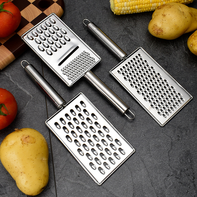 Multi-functional stainless steel grater, cheese grater, vegetable and fruit grater, radish grater, bow-shaped ginger grater Specification drawing