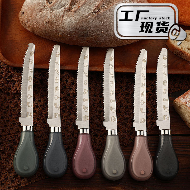Cross-border in-stock steak cutting special Western-style steak knife and fork, hotel tableware, steak knife, stainless steel serrated bread knife full figure
