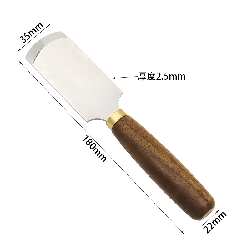 Leather thinning knife D2 made of steel, sharp and durable, with a round, flat and beveled edge. It is a diy handcrafted leather cutting tool undefined
