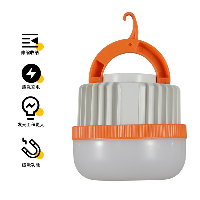 The new telescopic rechargeable bulb with magnetic attraction and high-brightness emergency led outdoor camping light is a perfect tool for setting up stalls at night markets details Picture
