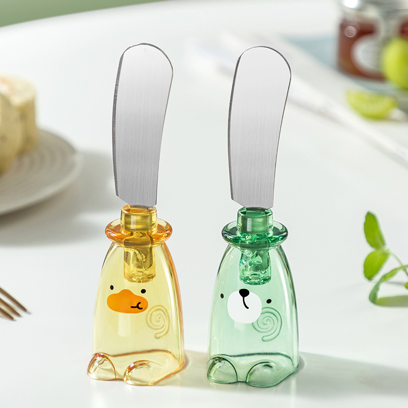 Cute stainless steel butter knife, butter knife, cheese dessert spreading knife, jam spreading knife, mini standing spatula details Picture