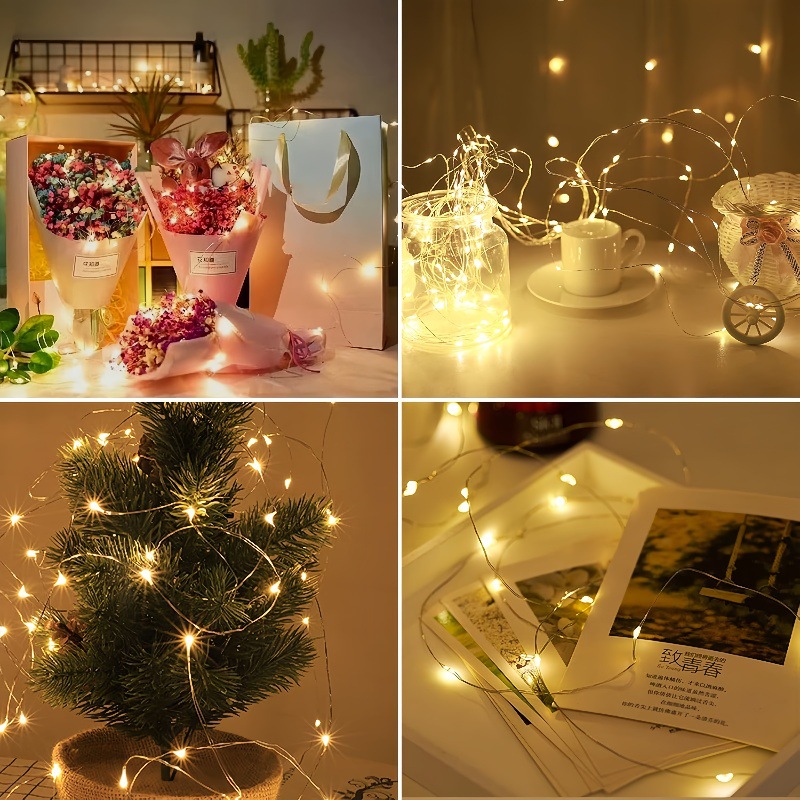 Solar lamps, outdoor garden lamps, copper wire lamps, string lamps, party solar mini copper wire string lamps, solar lighting lamps Application Scenario