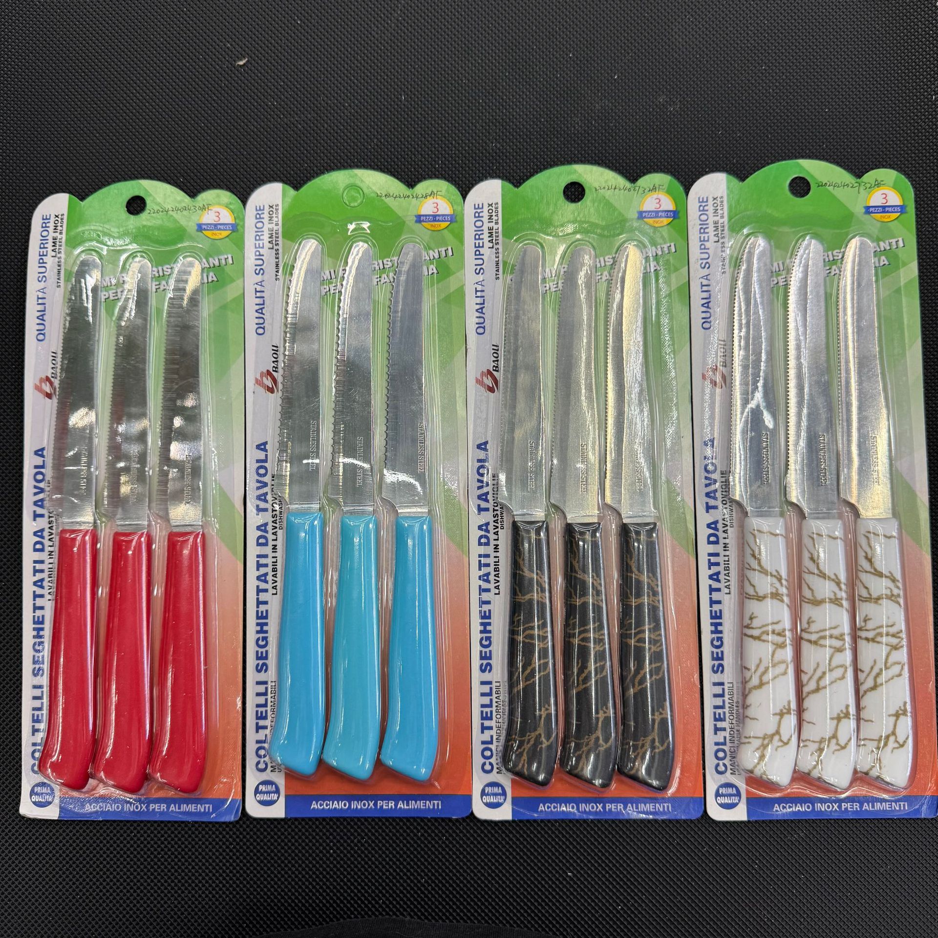 Factory direct sales of steak knives, wood-grain coated fruit knives, double-sided vacuum-formed steak knives, Western food knives, cake knives and pancake spatulas full figure