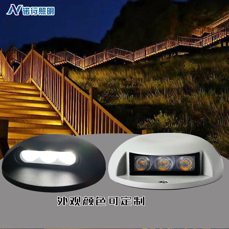 Direct sales from the manufacturer of LED walkway lights, outdoor waterproof and hole-free step lights, turtle-back step side-emitting staircase lights details Picture