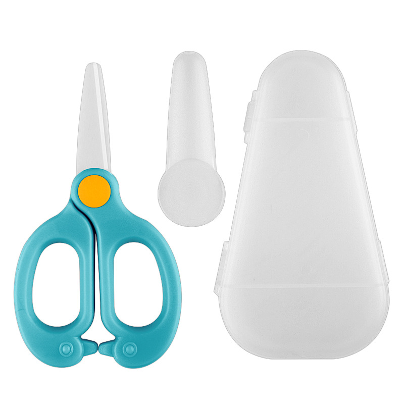 Factory wholesale cooked food scissors, takeout ceramic baby food storage scissors, baby food scissors, portable storage box scissors Item Picture