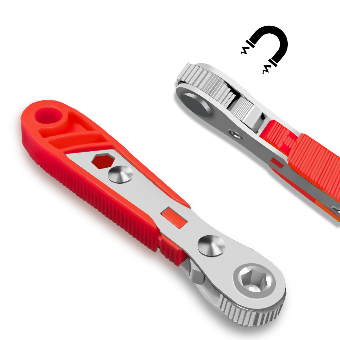 Cross-border mini 36-tooth ratchet screwdriver for narrow space repair, socket with forward and reverse rotation L-bend wrench Specification drawing