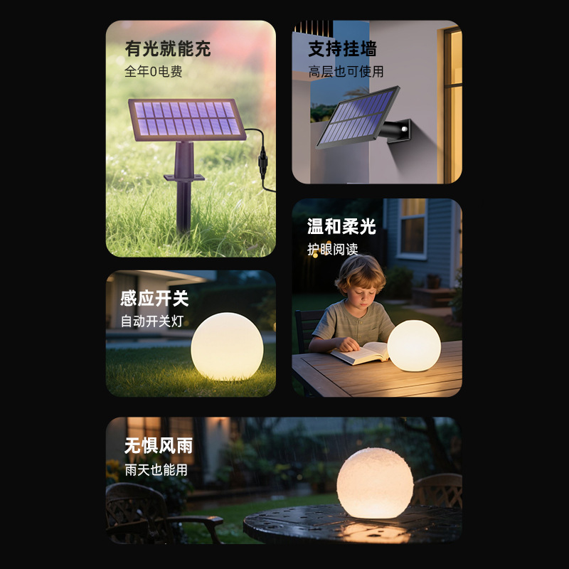 Zhongxin's new solar lawn lights, outdoor decorative ground insert Christmas lights, landscape atmosphere luminous ball lights, and garden lights Specification drawing