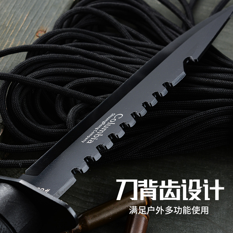 Outdoor high-hardness multi-functional knife, stainless steel knife, outdoor camping knife, wilderness survival knife, portable knife straight Specification drawing