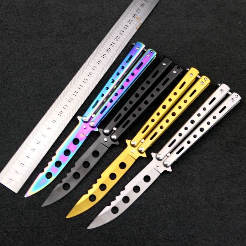 The csgo Butterfly Swing Knife peripheral game from the manufacturer features a fully steel 3D uncut training knife that is foldable and portable for fancy practice full figure