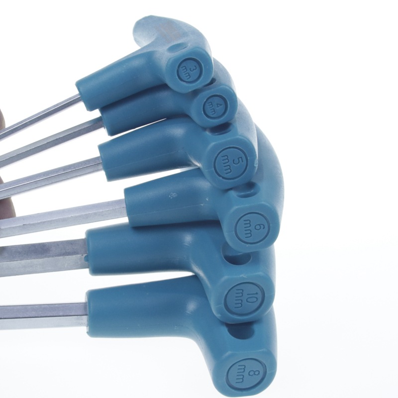T-type hex socket screwdriver, chrome vanadium steel screwdriver screwdriver, hex socket wrench, hex bar, hex screwdriver Specification drawing