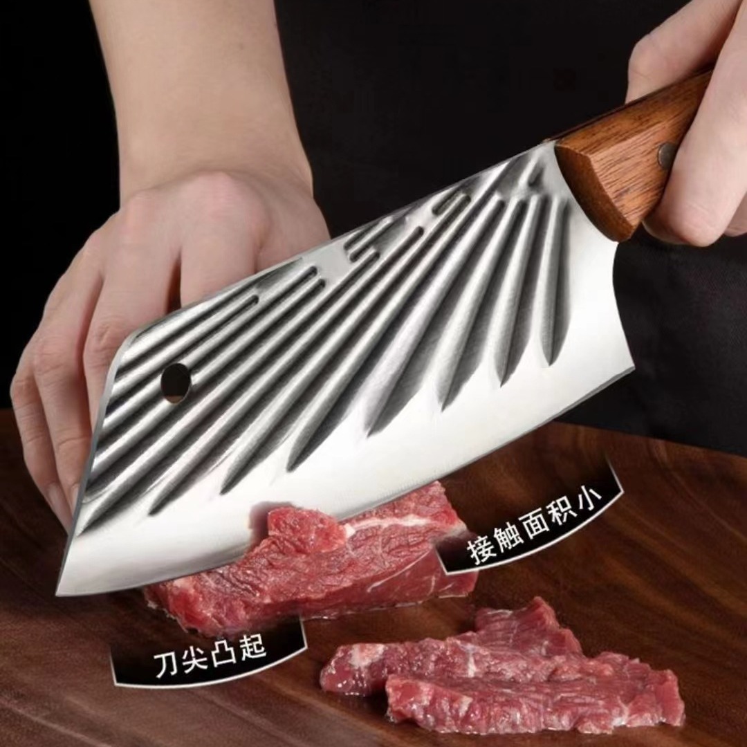 Hand-forged hammer-textured household kitchen knife, sharp slicing knife for ladies, small kitchen knife for chefs in hotel kitchens to cut meat Specification drawing