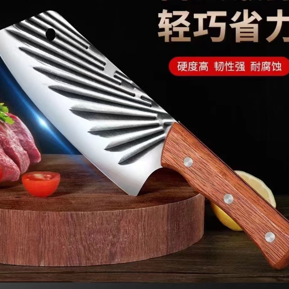Hand-forged hammer-textured household kitchen knife, sharp slicing knife for ladies, small kitchen knife for chefs in hotel kitchens to cut meat details Picture