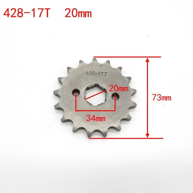 Curved beam motorcycle parts small sprocket 428-17T small gear sprocket plate adjustment small gear sleeve chain rear sprocket Application Scenario