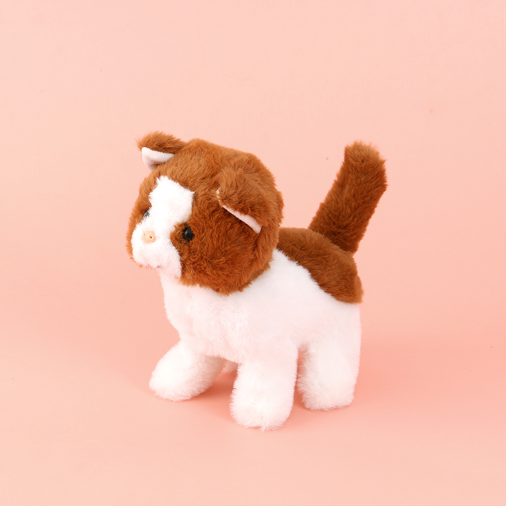 Children's toys, simulated cat dolls, can walk and bark, electronic pets, electric plush dogs and cats, boys and girls, 1 Item Picture
