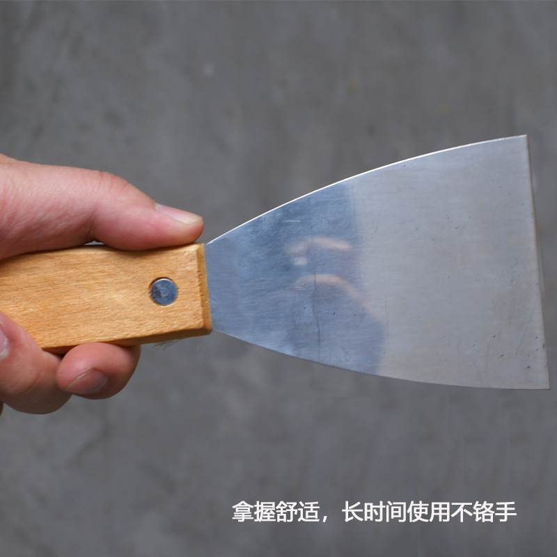 Factory direct sales of wood-handled putty knives, metal-handled putty knives, putty knives, plastering knives, and glass wall glue removal scrapers details Picture
