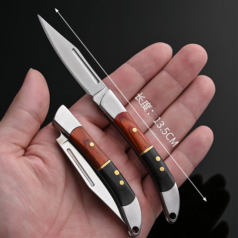 Folding knife, outdoor mini portable stainless steel high-hardness small knife, sharp household fruit knife, camping hardware tools undefined
